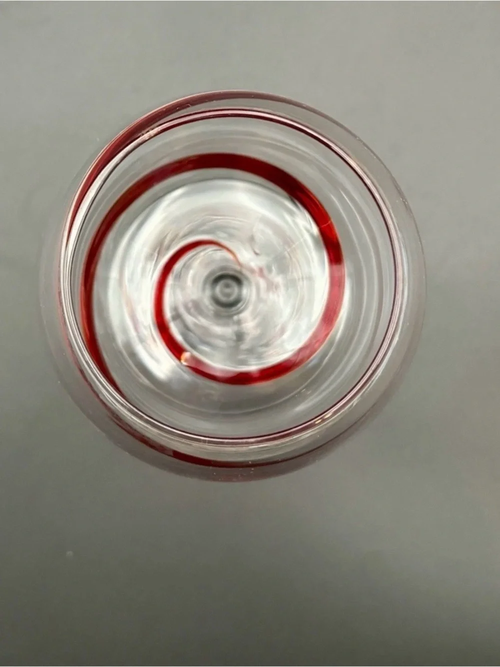 Pier 1 Red Swirl Swirline Balloon 8.5” Wine Glass Good Condition